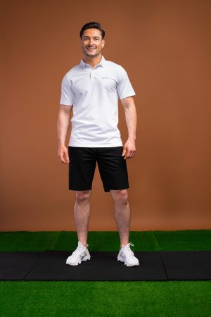 Tailored to move! This Tempo Golf Polo (White) is engineered for the movement and performance requirements of golf, it’s crafted in a cotton and spandex mix for a light wear with a soft feel. With a classic design, updated here with a modern, sportive 3-button neckline and textured trims. Pair with casual trousers and trainers for a relaxed weekend look whilst perfecting your swing.
