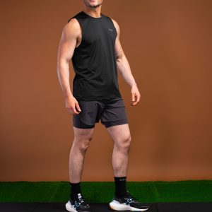 The Tempo Tank Top (Black) is a must-have for any active man who wants to stay cool and comfortable during his workouts. The lightweight compression material is designed to keep you cool and dry, while the vented sides provide extra breathability. The no-sleeve design allows you to move freely without feeling restricted. Get ready to take your workouts to the next level.