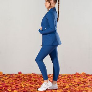Elevate Zip Jacket (Midnight Blue). Crafted from premium compression material, this full zip jacket offers a snug fit with full range of motion.