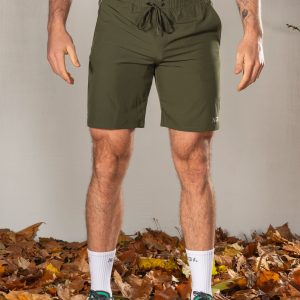 Elevate Men's Shorts (Olive), the perfect combination of style and functionality. Crafted with lightweight material, these shorts provide ultimate comfort and breathability for all your activities. Featuring two side pockets and an additional zip pocket, you can easily store your essentials while on the move.