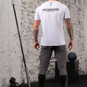 The Benchmark Tee (White) is designed to keep up with your active lifestyle. It’s the perfect choice for any workout, from running to lifting to lounging. The lightweight cotton blend material keeps you cool and comfortable, while the 8 way stretch material allows for unrestricted movement. The short sleeve design and high neckline provide additional coverage, and the reflective logos add a touch of style.