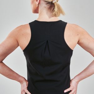 Introducing the Rise Vest Top (Black), a must-have addition to your activewear collection. Crafted with a blend of 95% Cotton and 5% Spandex, this top offers a perfect balance of comfort and stretch for your active lifestyle.