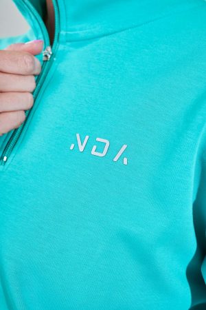 Relaxed Fit ¼ Zip (Turquoise)