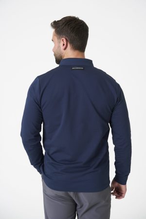 Elevate your golf game with the Men's Elements Golf Long Sleeve Polo (Navy), designed to meet the demands of movement and performance on the course. Crafted from a premium cotton and spandex blend, this polo offers a lightweight feel and unmatched softness for all-day comfort.