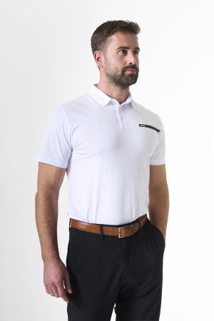 Elevate your game with the Elements Cap Sleeve Golf Polo (White). Crafted for the modern golfer, this sleek-fit Golf Polo is tailored with a performance-stretch material that ensures effortless movement and moisture-managing properties for all-day comfort. Whether you're on the course or off, this polo strikes the perfect balance of style and functionality.