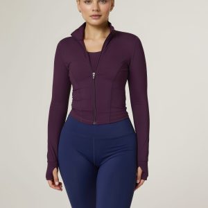 Elevate your activewear game with the Tapered Zip Jacket (Plum) from our Elements Collection. Designed with a modern, short-length cut, this jacket provides a sleek, fitted fit that complements your every move. Crafted from a premium blend of 75% Nylon and 25% Spandex, it offers the perfect balance of stretch and durability to keep up with your active lifestyle.