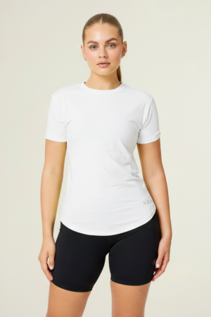 Introducing the Women's Training Tee (White) - the ultimate workout companion for fitness enthusiasts! Made with a perfect blend of polyester and spandex, this tee offers maximum comfort and flexibility for all your training needs. This tee not only looks great but also allows for a full range of motion during your workouts. But what sets this training tee apart is its innovative heat gear technology. This technology is designed to quickly and efficiently pull sweat away from your skin, keeping you dry and comfortable even during the most intense training sessions.