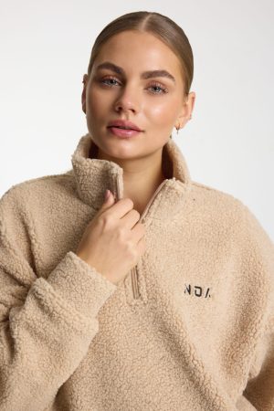 Beige Fleece-Lined 1/4 Zip
