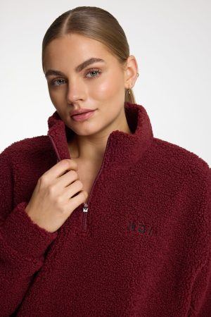 Burgundy Fleece-Lined 1/4 Zip